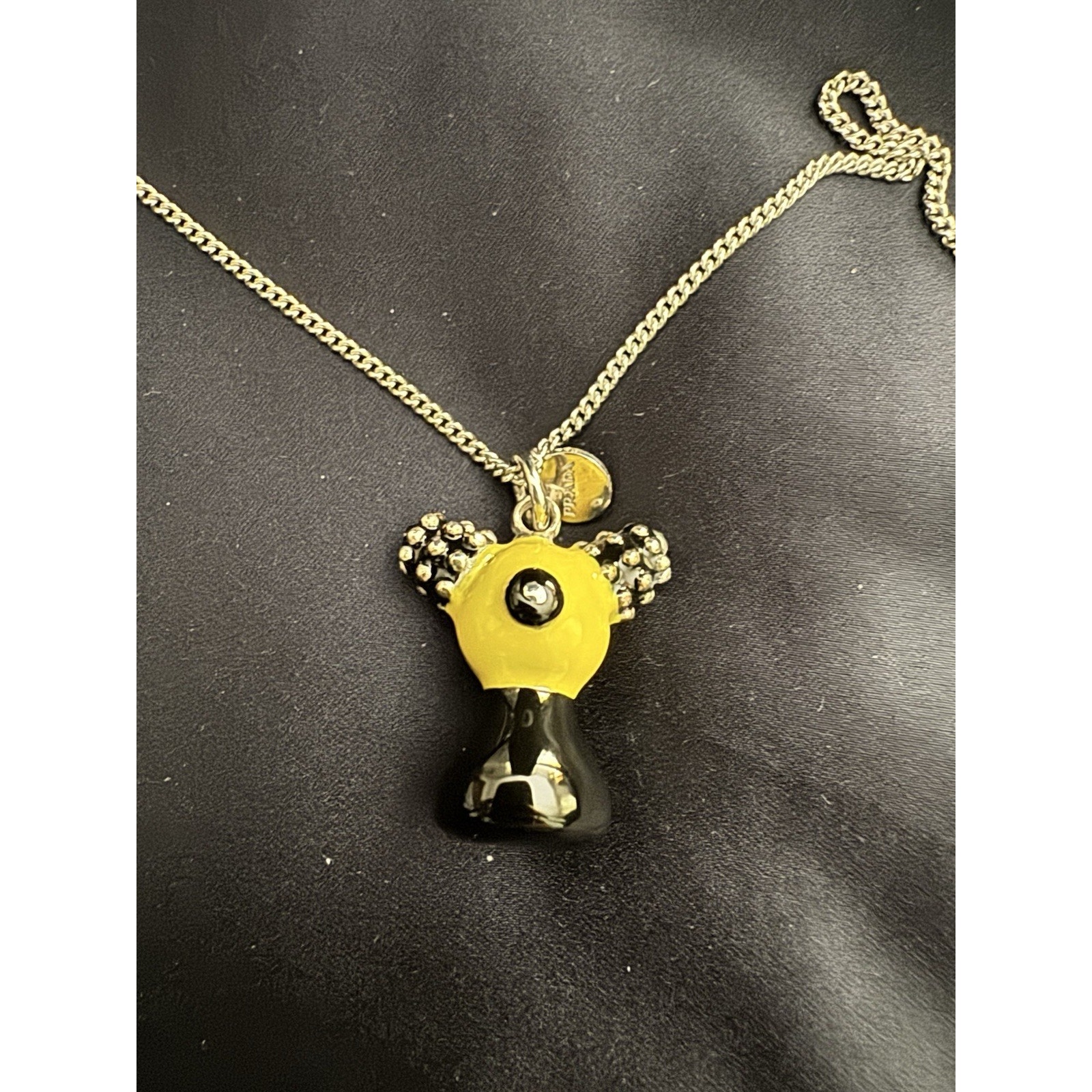 Prada Animalia Jewels Necklace Pink Brown Enamel Pendant W Box 295$